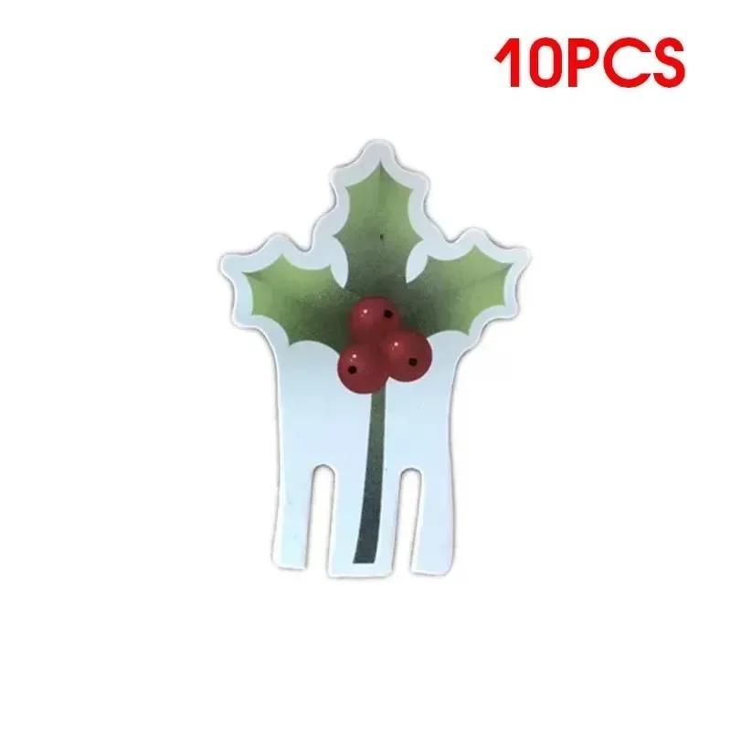 

10/20/30PCS/Set 2026 New Year Christmas Festive Wine Glass Ornaments | Insertable Christmas Wine Cup Card Decorative Plugs 10PCS