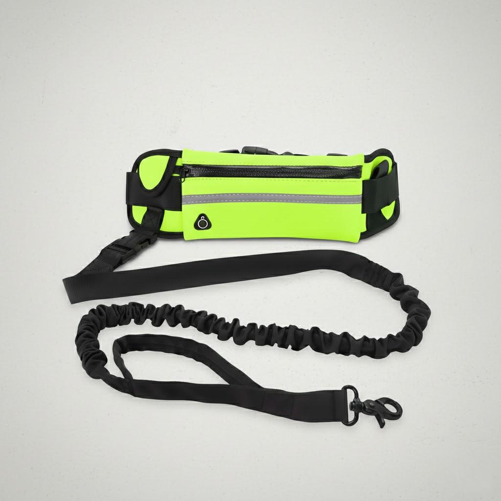

Hands Free Dog Leash Reflective Running Walking Dog Traction Rope Elastic Belt with Waist Bag for Pet Owners зелёный