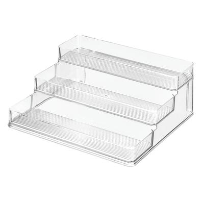 BPA-Free Plastic 3-Tier Spice Rack Kitchen Organizer Adjustable Shelf Spices Condiments Crafts Office Storage Easy Access