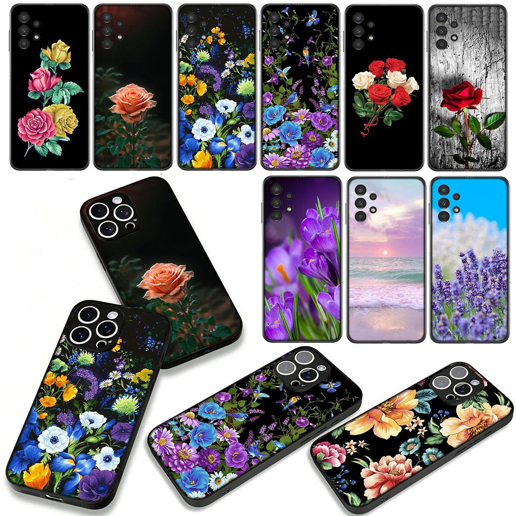 Cover for Xiaomi Redmi Note 14 12 13 ProPlus A4 A3 Pro Plus 12C 13C 14C 5G Phone Case Rose Lavender Narcissus Flower Peony