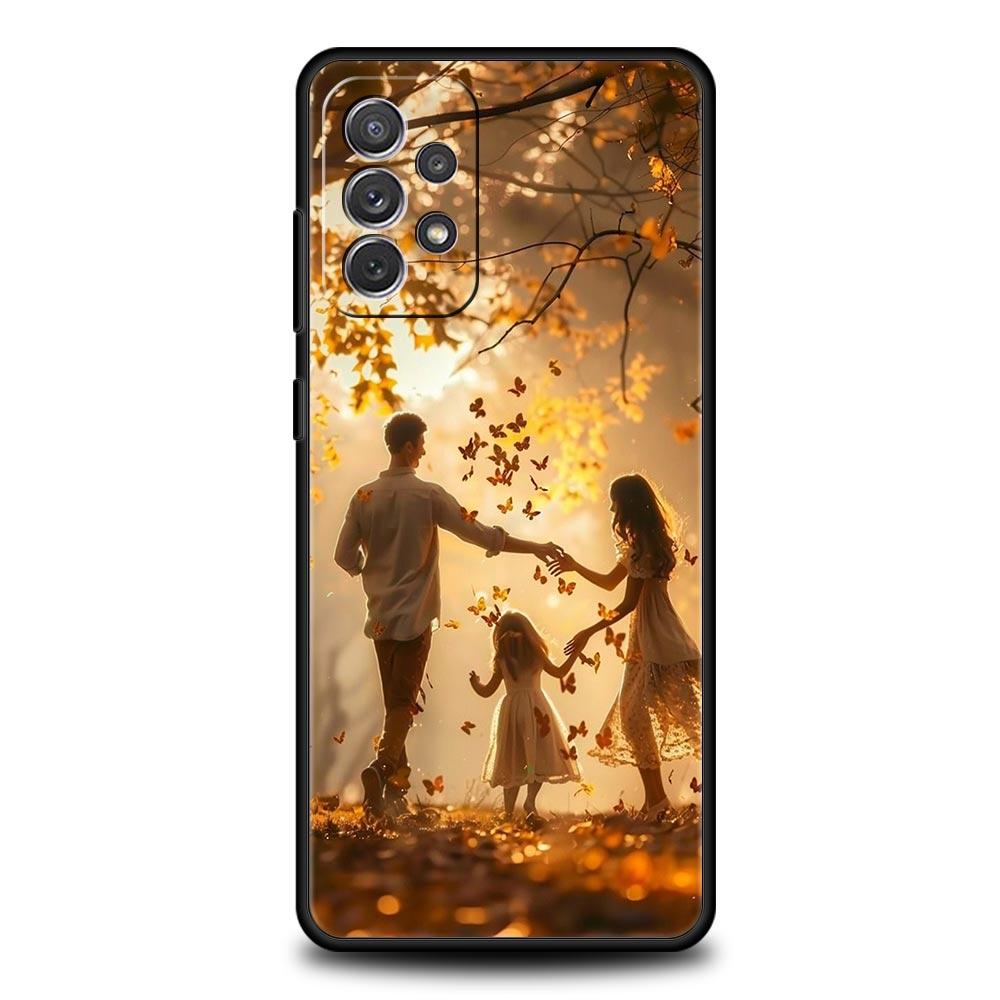 A Family Of Three Phone Case for Samsung Galaxy A55 A35 A15 A14 A13 A25 A54 A51 A71 A72 A73 A32 A52 A41 5G Soft TPU Shell Fundas