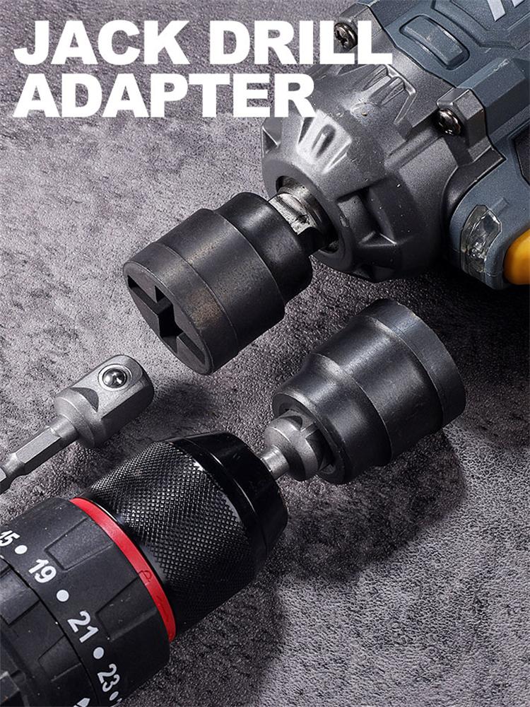 Car Scissor Jack Socket RV Stabilizer Jack Socket Heavy Duty Drill Attachment Auto Repair Accessories For Workshop Garage