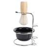 Shaving Brush Set Grooming Kit Synthetic Hair Stainless Steel Stand Shaving Brush Bowl Stand Set for Men