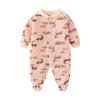 Baby Jumpsuit Spring and Autumn Pure Cotton Long-Sleeved Newborn Baby Jumpsuit with Foot Cover Children's Pajamas Romper with Foot Cover