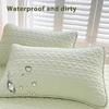 Padded Pillow Cover Quilted Waterproof Pillow Protector Heart Pattern Envelope Pillowcase Protection from Dust And Sweat for Home Bedroom School