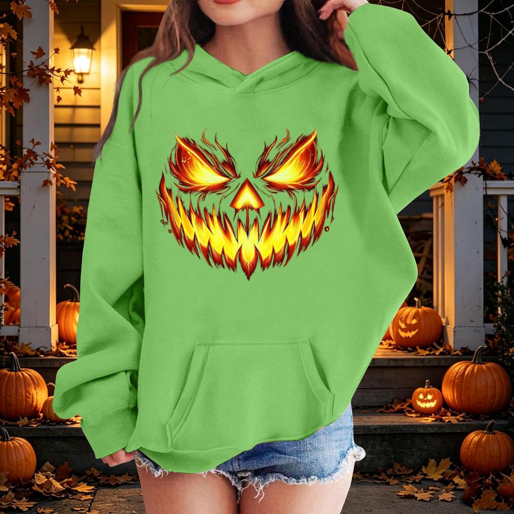 Kinder Halloween Kapuzenpullover mit Aufdruck Lässiger lockerer Pullover für Jungen Mädchen Party und Alltag