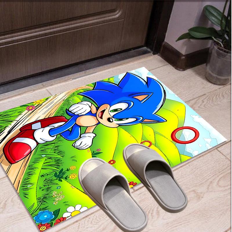Sonic Pattern Rug, Indoor/Outdoor Mat, for Picnic, Gameroom, Bedroom, Office, Living Room, Home Decor Carpet, Birthday Gift