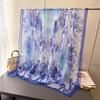 Bamboo Rhyme Yellow Encryption Yourou Yarn Printing Spring And Summer Silk Scarf Large Long Scarf Travel Shawl Sun Protection Women'S Scarf Headscarf