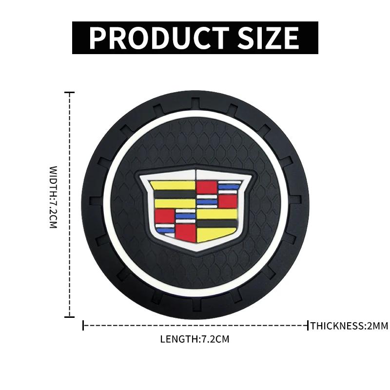 1/2pcs Non-slip Car Water Cup Pad Coaster Rubber Mat For Cadillac Escalade Deville DTS ATS BLS CT4 CT6 CTS EXT SLR SRX XLR XT4