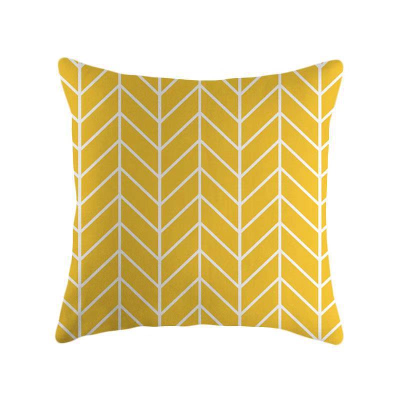 Yellow Geometric Theme Throw Pillow Covers With Digital Printing Of Short Plush Fabric Car-Shaped Sofa Cushion Office Home Decor