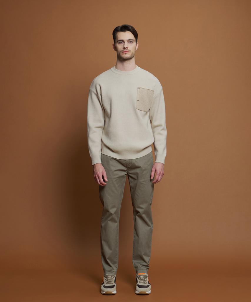 PANICALE Khaki Regular Slim Fit Cotton Pants (Type A)