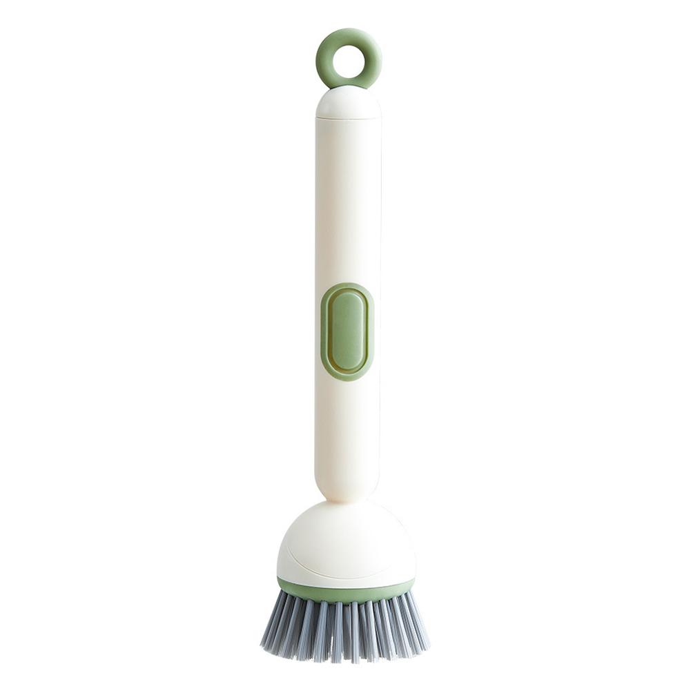 Long-Handled Rotating Pot Brush Kitchen Scrubber Oil-Resistant Dish Washing Brush Non-Scratch Cleaning Tool For Pans Pots Sinks