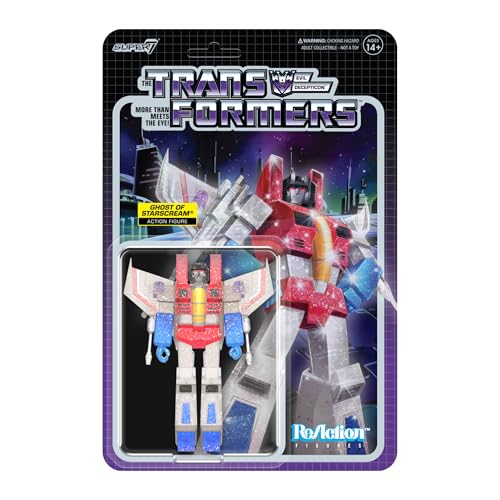 Super7 Transformers Ghost of Starscream (Translucent Glitter) - 3.75" Transformers Action Figure, Classic Cartoon Collectible, Retro Toy