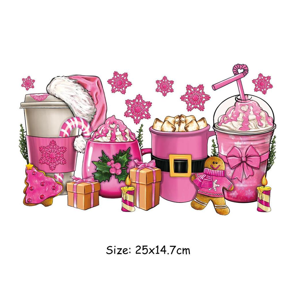 2023 Christmas Patch For Clothes Barbie Pink Clothes Stickers Diy Parches Ropa Heat Press Appliqued Iron On Heat Transfer Thermo