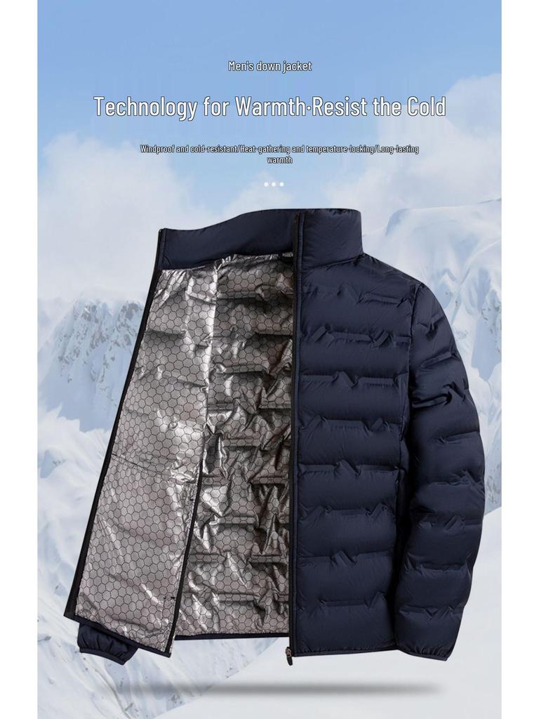 Graphene Lightweight Down Jacket with Stand-Up Collar – Men’s & Women's Autumn/Winter 80% White Duck Down Coat.