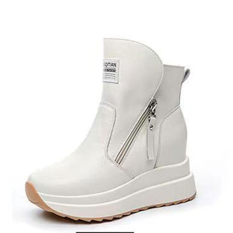 Small slim inner height increase high-top shoes women's platform new winter leisure sports Martin boots