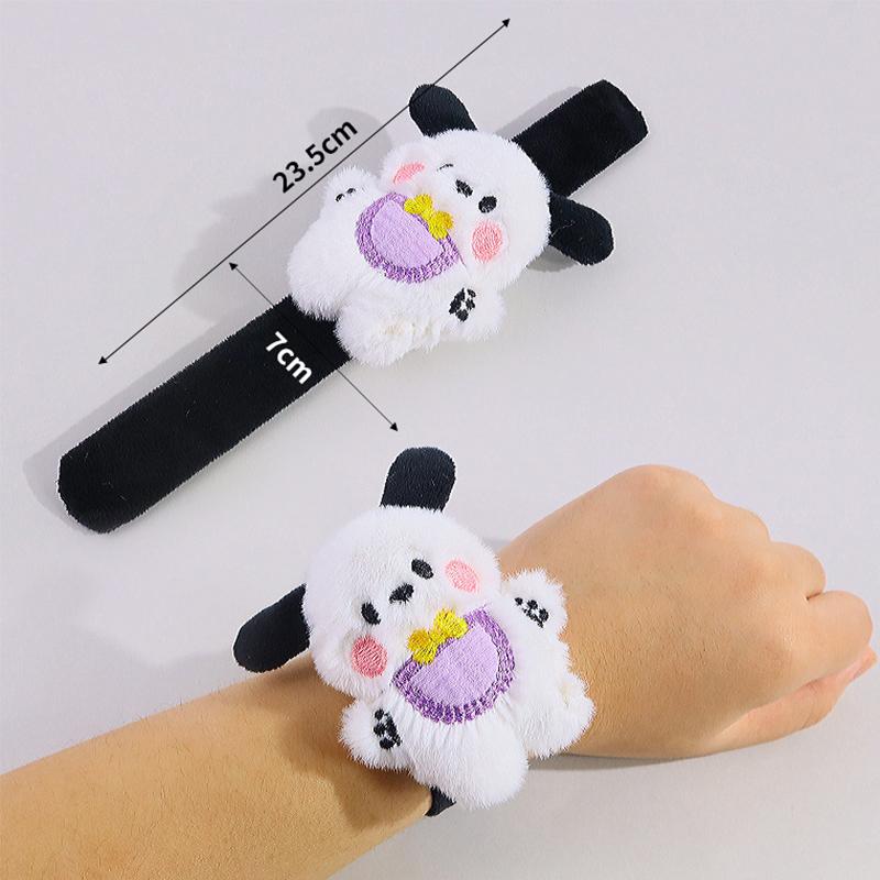 

Мультяшный забавный Pochacco плюшевый круговой браслет для женщин и девочек, милый креативный браслет для пары, детские подарки фиолетовый