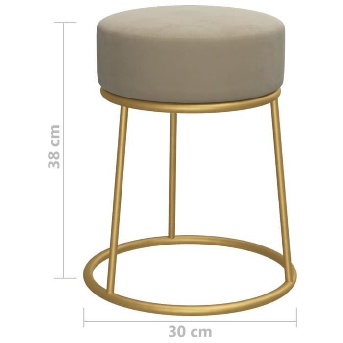 VidaXL Round Stool Dark Grey Velvet, 1.91 Kg