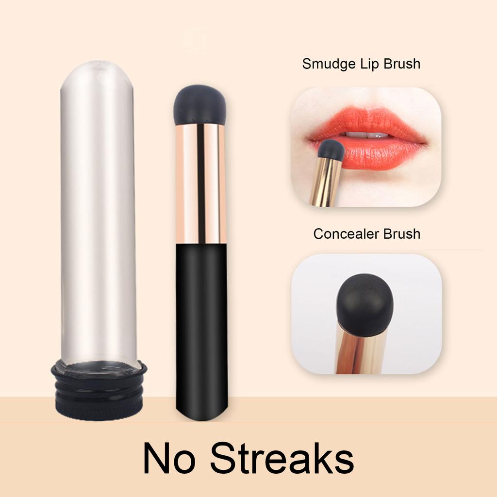 4PCS Concealer Makeup Brush Round Head Mini Silicone Lip Balm Brush for Home Office Travel
