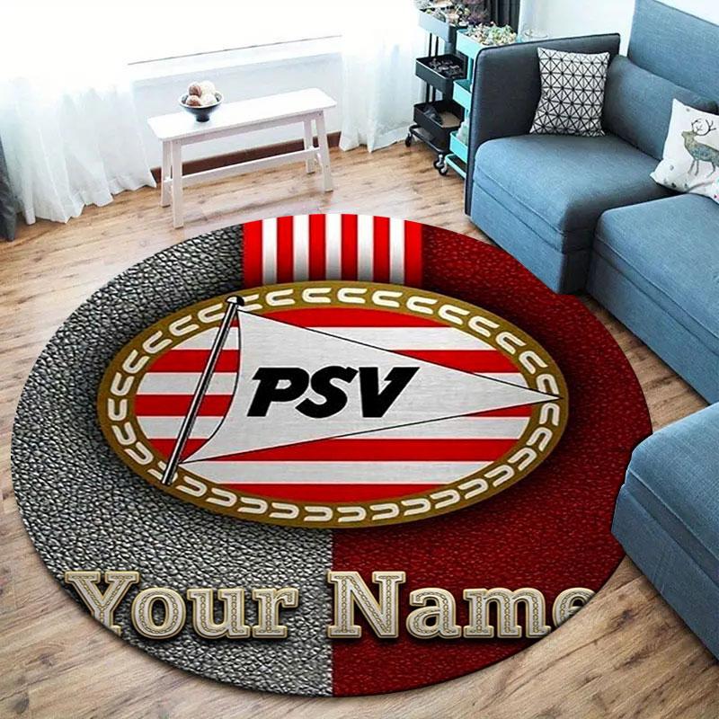 Philips Sport Vereniging Custom Name Round Area Rug,Carpet Rug for Living Room Bedroom Sofa Playroom Decor,Non-slip Floor Mat