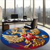 Russian Double Headed Eagle (14) Round Office Rug Decorative Floor Rug for Office Bedroom Living Room and Home Space
