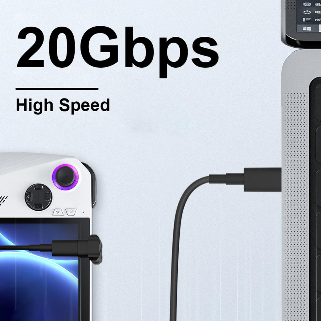 Type-C Male to Female U-shaped Adapter Efficient Charging Solution 20Gbps 180 Degree for Rog Ally 7" 2023 Game Console