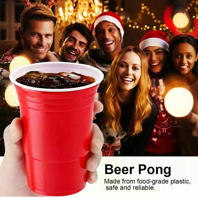 10 Stück 450ml Bunte Einweg-Plastik-Bierpong-Becher für Party-Bar-Spielzubehör