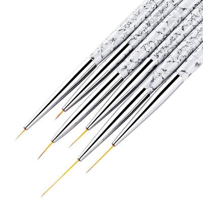 5/7/9mm 11/15/20mm Pennello per unghie in acrilico French Stripe Line Painting Drawing Flower Pen Gel UV Polish Marmo Handle Manicure Tools