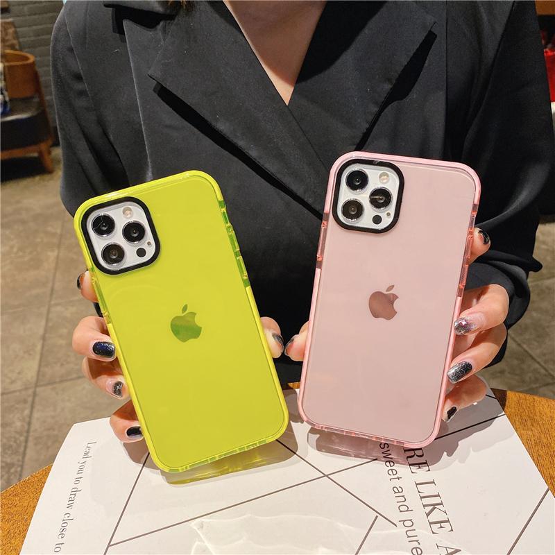 For iPhone 16 Pro Max Luxury Transparent Color Frame Phone Case For iPhone 15 14 13 12 11 Pro Max X Xs Xr Soft Protective Cover