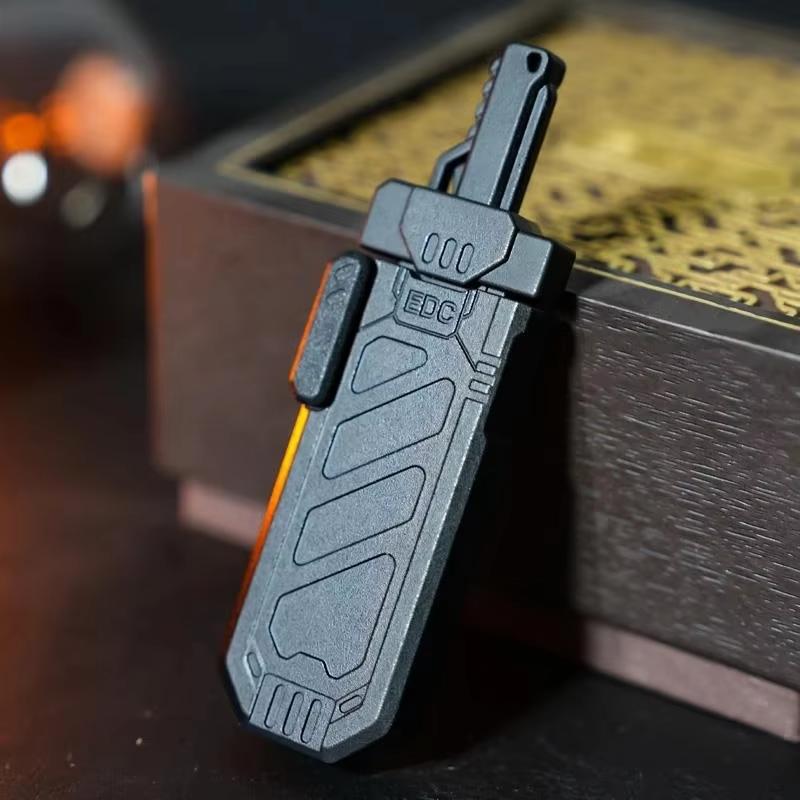 EDC Splitting Sword Fidget Sword Sheath Magnetic Ejection Pushing Card Decompression Metal Push Slider Anxiety Stress Relief Toy
