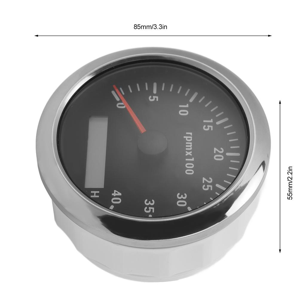 4000RPM Tachometer Tachometer Gauge 85mm Tachometer Gauge 4000RPM IP67 Waterproof with 7 Color Backlight for Car Boat RV Yacht