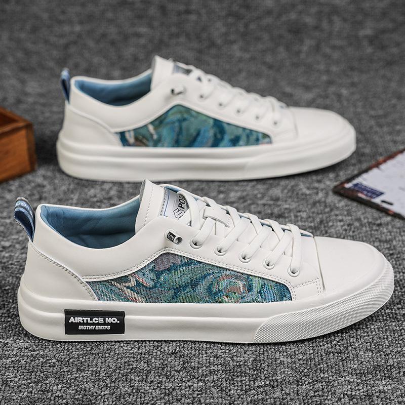 

Чоловіче взуття зима 2024 нова мода кежуал стиль Гонконгу чоловіче взуття сумка голова тканинні туфлі тренд кежуал біле взуття кеди 44