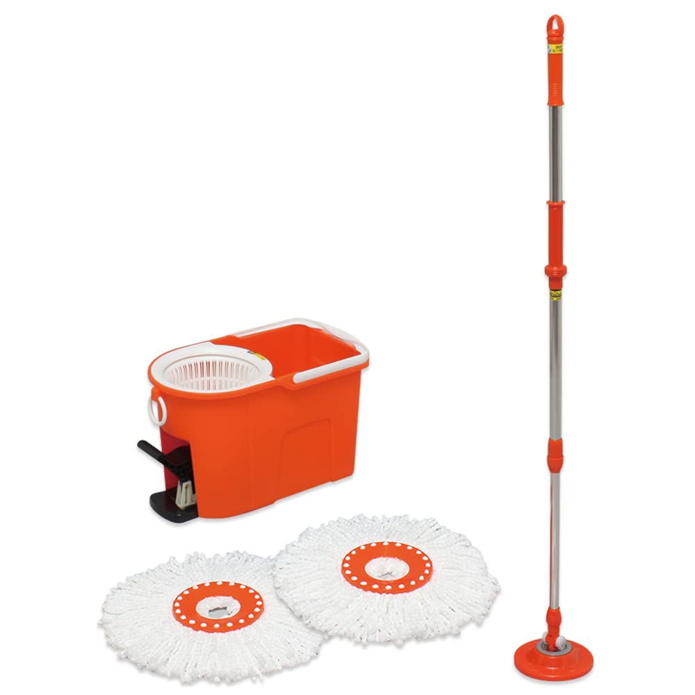 

Iris Ohyama Rotating Mop with Cleaning Function Orange KMO-490S