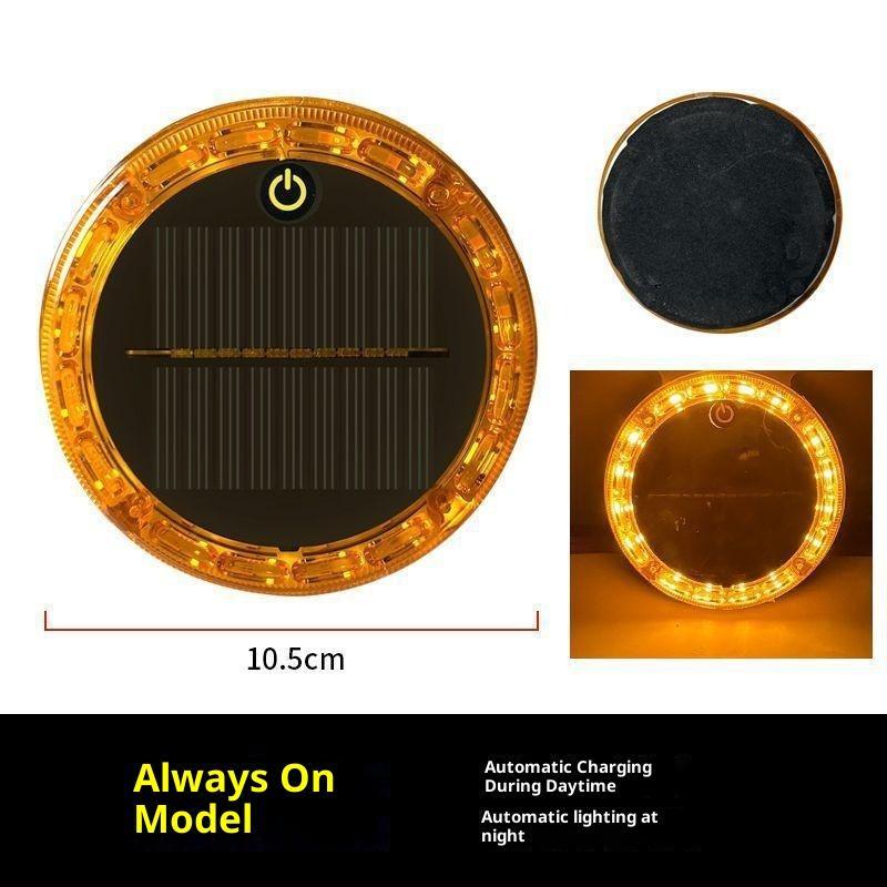 Yellow Flashing Light Touch Auto Solar Charging Car Night Safety Strong Magnetic Base Car Warning Lamp Anti-Collision Tail Light