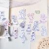 45 st Retro Handmålade Blomsterfigur Bladklistermärken Konstnärlig Akvarellstil Dagbok DIY Dekorationsmaterial
