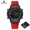 Naviforce Men's Sports LCD Digital Watch Silicone Strap Waterproof Night Mode Chronograph Week Multifunctional Outdoor Men's Boy Watch NF9241T