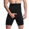 Herren Doppel-Lagen High-Waist Bauchweg-Hose – Atmungsaktiv, Elastisch, Hüfthebend, Einfarbig, Übergröße.