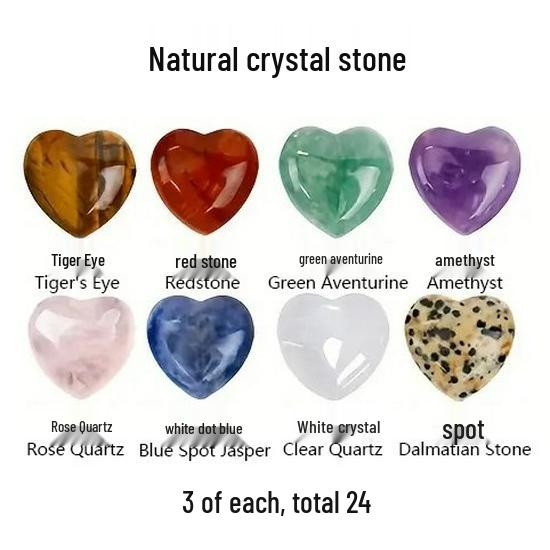 20 Pezzi Ornamento a Forma di Cuore in Pietra di Cristallo Naturale da 20 mm