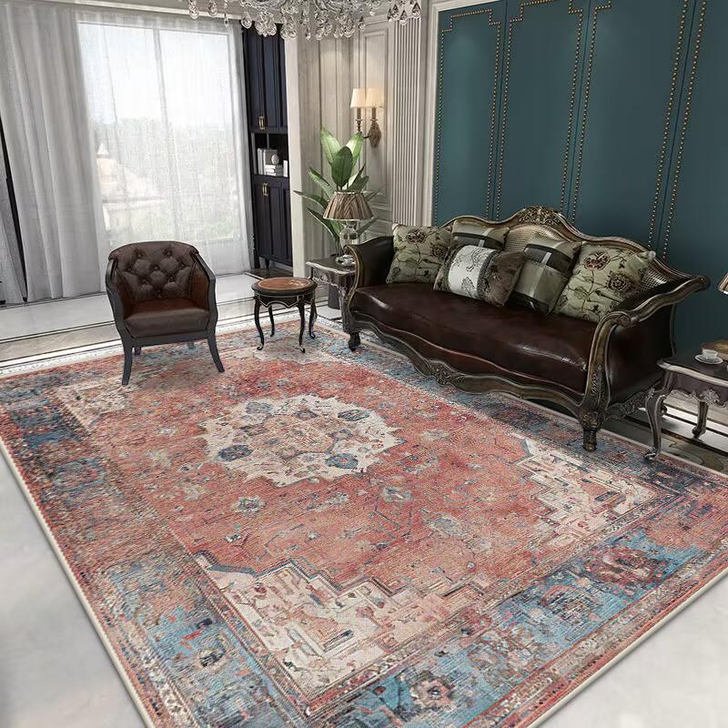 Covoare Retro Stil Persan pentru Living Mărime Mare Antiderapant Covoraș pentru Ușa de la Intrare Curățare Ușoară Decorare Casă Covor Moale pentru Sală de Mese