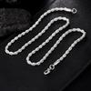 Copper Color 4mm Chain Male Twisted Rope Necklace Bracelets Fashion Women Men Copper High Quality Jewelry Set