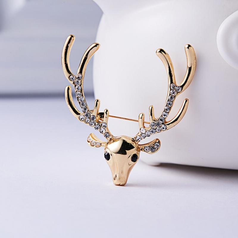 Deer Head Brooch with Antlers, Suitable for Wearing On Clothing