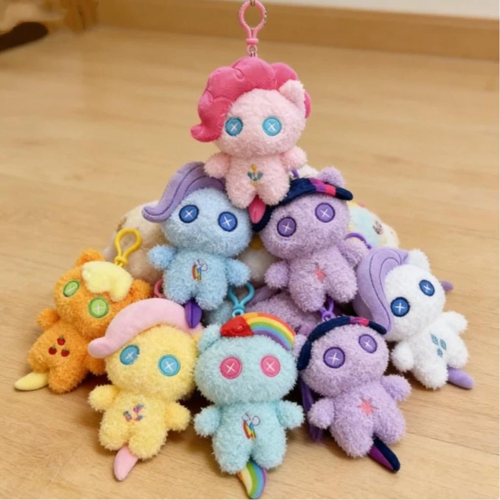 My Little Pony Cute anime Plush wilight Sparkle Fluttershy Pinkie Pie Backpack Pendant Keychain Bag Decoration Toy Gift for girl