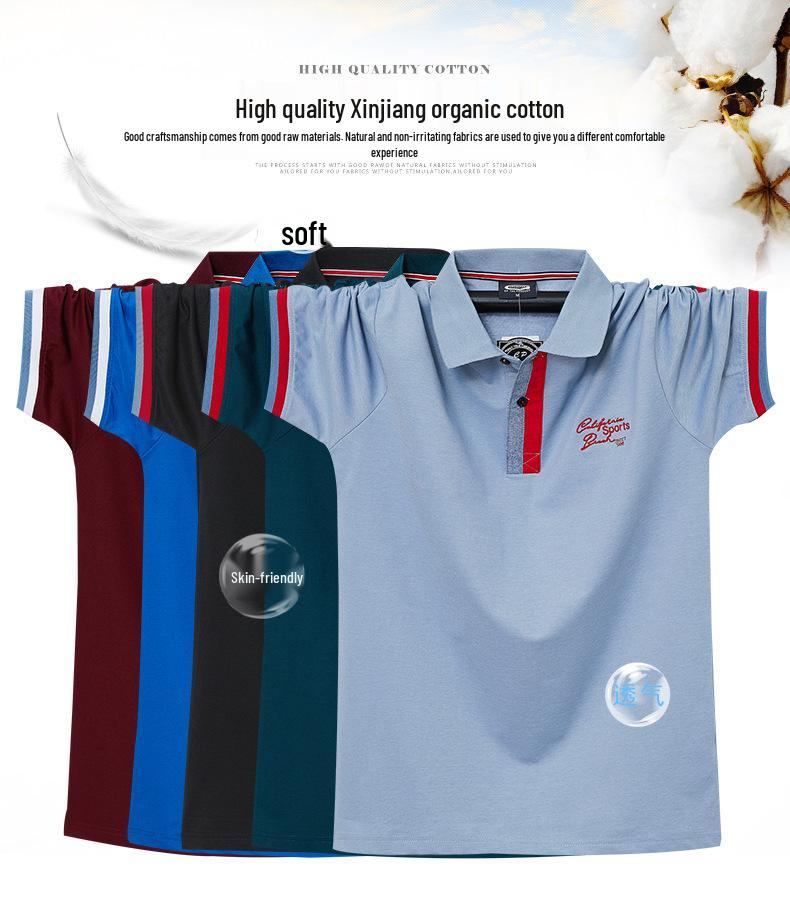 2026 Plus Size Men's Short Sleeve Polo Shirt - Summer Business Casual Lapel Design.