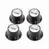 4Pcs Round design Guitar Tone Knobs Black Guitar Knobs Set  Electric Guitars