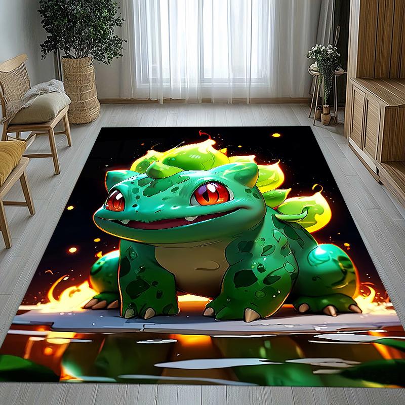 Kawaii Pokemon Pikachu Cartoon Living Room Non-Slip Area Rug Soft Carpet for Bedroom Kids Playroom Sofa,Home Decor Doormat Gift