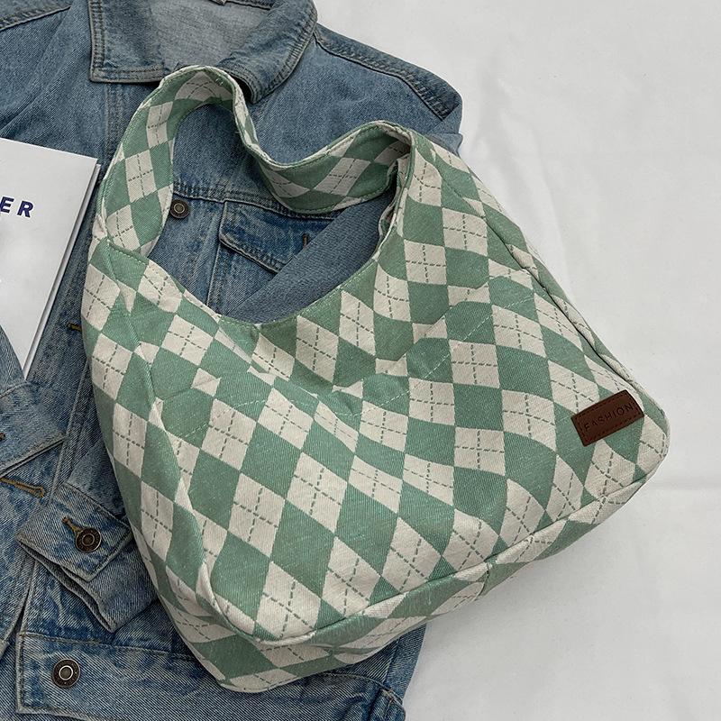 JMXD-Большая вместительная женская сумка из холста, модная модель через плечо, трендовая сумка подмышкой открывает новые возможности для городской одежды зелёный