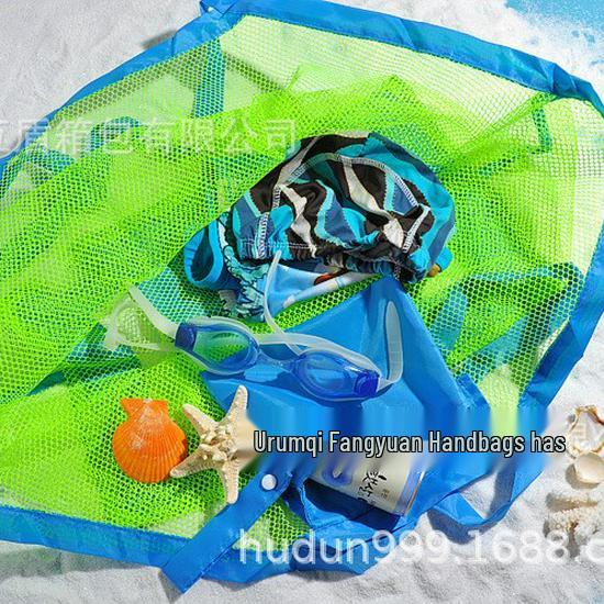 

Foldable Mesh Beach Bag for Kids Toys & Sand Tools - Quick Storage Solution Large