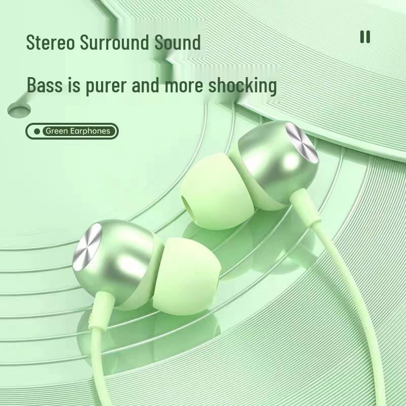 New Type-C Metal In-Ear Earphones with Microphone and Wired Control - Heavy Bass Quality.