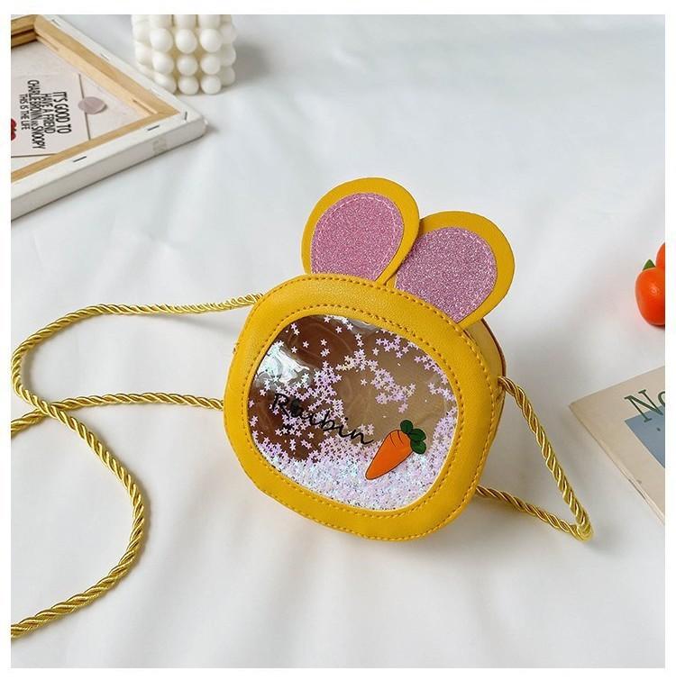Adorable Princess Cartoon Crossbody Bag For Girls Stylish Pu Leather Mini Shoulder Purse Yellow