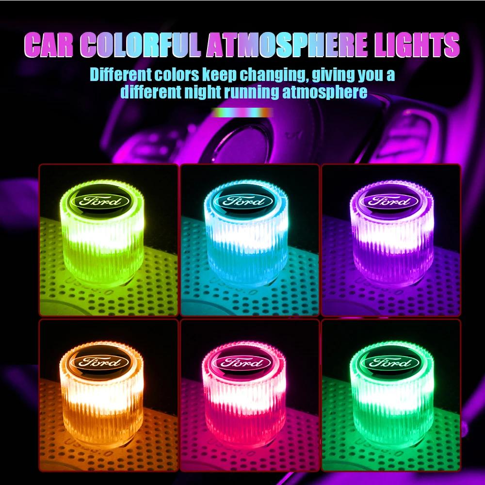 Car Sticker Ford Car Mini USB LED Light Decorative Atmosphere Lamps Auto Portable Light For Ford ST FOCUS 2 3 Mondeo Fiesta Kuga